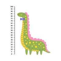 Cartoon Color Children Meter Wall or Height Chart or Wall Sticker. Vector