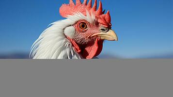 Close-up photo of a Poultry looking any direction. Generative AI