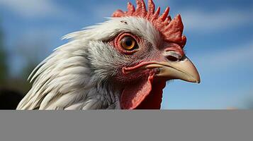 Close-up photo of a Poultry looking any direction. Generative AI