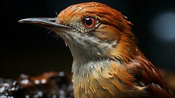 Close-up photo of a Nightingale looking any direction. Generative AI