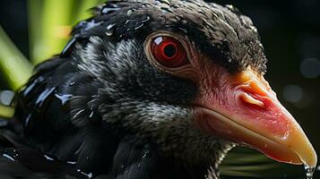 Close-up photo of a Muscovy Duck looking any direction. Generative AI