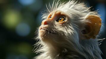 Close-up photo of a Monkey looking any direction. Generative AI