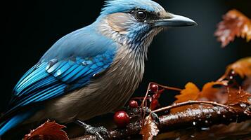 Close-up photo of a Jay looking any direction. Generative AI