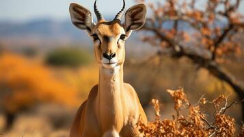 de cerca foto de un impala mirando ninguna dirección. generativo ai