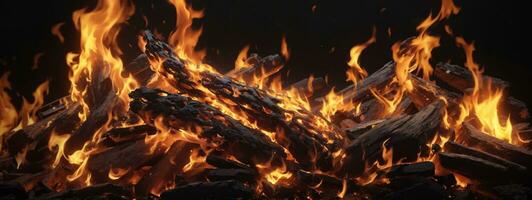Beautiful stylish fire flames. AI generated photo