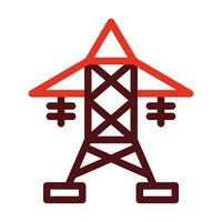 Electric Pole Vector Thick Line Two Color Icons For Personal And Commercial Use.