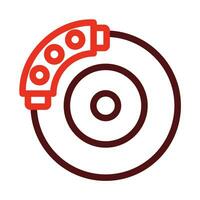 Brake Disk Vector Thick Line Two Color Icons For Personal And Commercial Use.