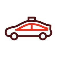 Taxi Vector Thick Line Two Color Icons For Personal And Commercial Use.