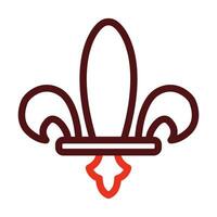 Fleur de lis Vector Thick Line Two Color Icons For Personal And Commercial Use.