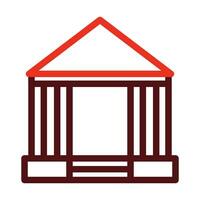 Pavilion Vector Thick Line Two Color Icons For Personal And Commercial Use.