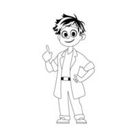 This person has a job in the healthcare field. Childrens coloring page. vector