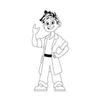 This person works in healthcare. Childrens coloring page. vector