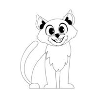 A pretty, hilarious, red cat is just sitting there. Childrens coloring page. vector