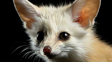 Close-up photo of a Fennec Fox looking any direction in the Desert. Generative AI