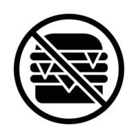No Fast Food Vector Glyph Icon For Personal And Commercial Use.