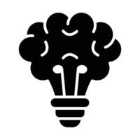 Brainstorming Techniques Vector Glyph Icon For Personal And Commercial Use.