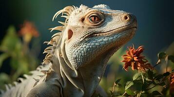 Close-up photo of a Desert Iguana looking any direction in the Desert. Generative AI