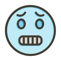 Cold Face Vector Thick Line Filled Colors Icon For Personal And Commercial Use.