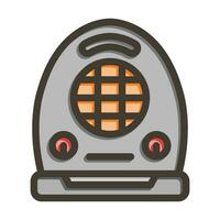 Electric Heater Vector Thick Line Filled Colors Icon For Personal And Commercial Use.