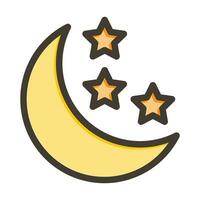Moon Vector Thick Line Filled Colors Icon For Personal And Commercial Use.