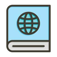 Geography Book Vector Thick Line Filled Colors Icon For Personal And Commercial Use.