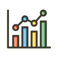 Bar Chart Vector Thick Line Filled Colors Icon For Personal And Commercial Use.