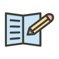 cuaderno vector grueso línea lleno colores icono para personal y comercial usar.