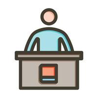 Librarian Vector Thick Line Filled Colors Icon For Personal And Commercial Use.