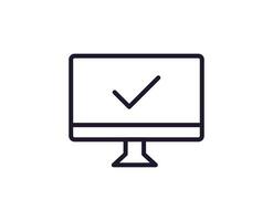 Single line icon of check High quality vector illustration for design, web sites, internet shops, online books etc. Editable stroke in trendy flat style isolated on white background
