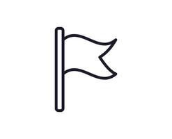 Single line icon of flag High quality vector illustration for design, web sites, internet shops, online books etc. Editable stroke in trendy flat style isolated on white background