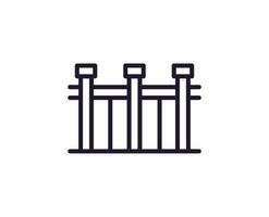 Fence concept. Modern outline high quality illustration for banners, flyers and web sites. Editable stroke in trendy flat style. Line icon of fence vector
