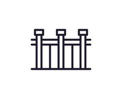 Fence concept. Modern outline high quality illustration for banners, flyers and web sites. Editable stroke in trendy flat style. Line icon of fence vector