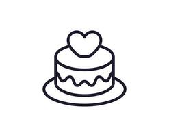 Cake concept. Modern outline high quality illustration for banners, flyers and web sites. Editable stroke in trendy flat style. Line icon of cake vector