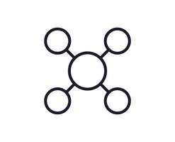 Atom line icon on white background vector