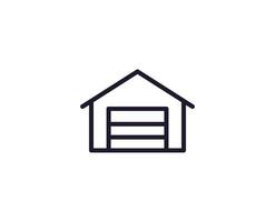 Single line icon of garage on isolated white background. High quality editable stroke for mobile apps, web design, websites, online shops etc. vector