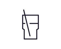 Single line icon of cocktail on isolated white background. High quality editable stroke for mobile apps, web design, websites, online shops etc. vector