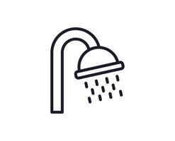 Single line icon of shower on isolated white background. High quality editable stroke for mobile apps, web design, websites, online shops etc. vector