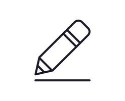 Pencil concept. Modern outline high quality illustration for banners, flyers and web sites. Editable stroke in trendy flat style. Line icon of pencil vector