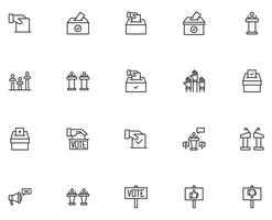 Collection of modern election outline icons. Set of modern illustrations for mobile apps, web sites, flyers, banners etc isolated on white background. Premium quality signs. vector