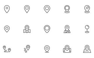 Map pin concept. Collection of modern high quality pin line icons. Editable stroke. Premium linear symbol for web sites, flyers, banners, online shops and companies. vector