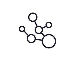 Single line icon of molecule High quality vector illustration for design, web sites, internet shops, online books etc. Editable stroke in trendy flat style isolated on white background