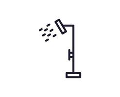 Single line icon of shower on isolated white background. High quality editable stroke for mobile apps, web design, websites, online shops etc. vector