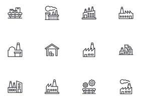 Collection of modern factory outline icons. Set of modern illustrations for mobile apps, web sites, flyers, banners etc isolated on white background. Premium quality signs. vector
