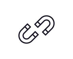 Single line icon of magnet on isolated white background. High quality editable stroke for mobile apps, web design, websites, online shops etc. vector