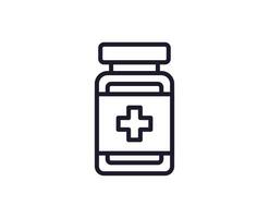 Pills concept. Single premium editable stroke pictogram perfect for logos, mobile apps, online shops and web sites. Vector symbol isolated on white background.