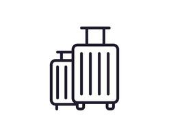 Single line icon of suitcase on isolated white background. High quality editable stroke for mobile apps, web design, websites, online shops etc. vector