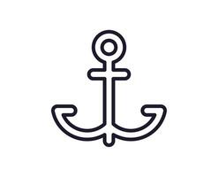 Anchor line icon on white background vector