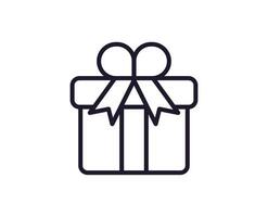 Single line icon of gift High quality vector illustration for design, web sites, internet shops, online books etc. Editable stroke in trendy flat style isolated on white background