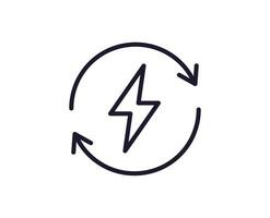 Energy concept. Modern outline high quality illustration for banners, flyers and web sites. Editable stroke in trendy flat style. Line icon of energy vector