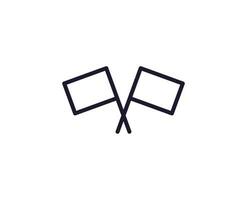 Single line icon of flag High quality vector illustration for design, web sites, internet shops, online books etc. Editable stroke in trendy flat style isolated on white background